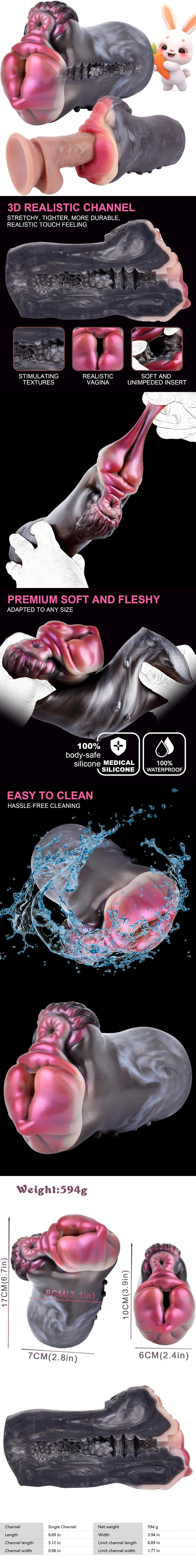 geeba rabbit inspired amimal pussy realistic pocket strokers silicone masturbator