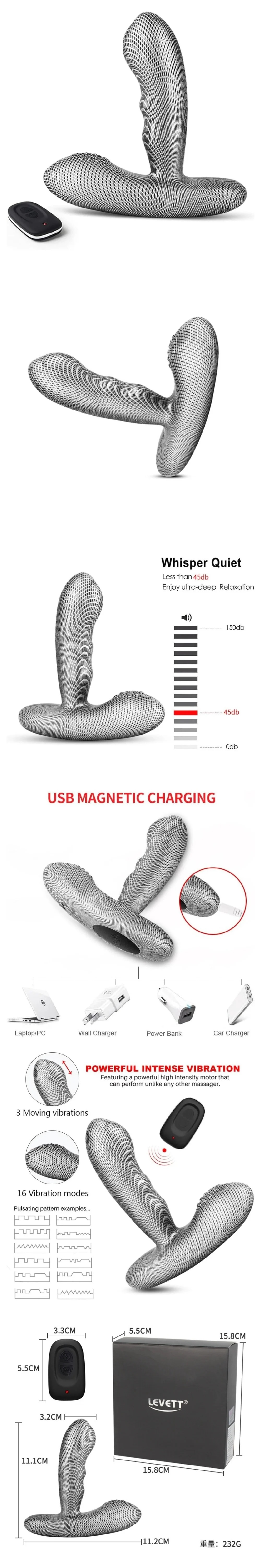 striped silicone anal plug men wireless remote