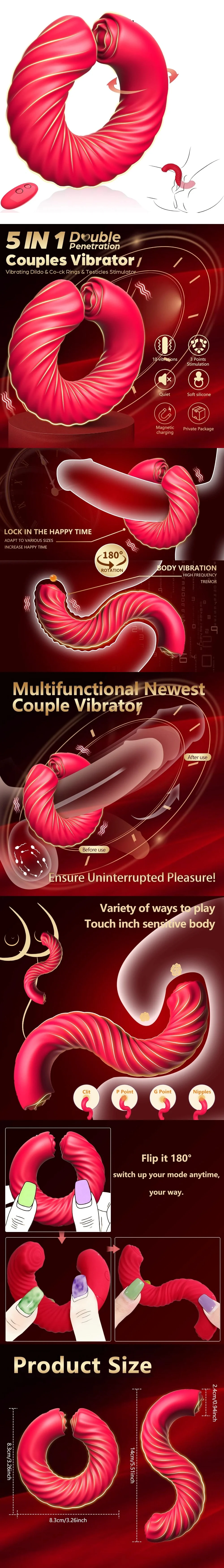 venusfun 3 in 1 vibrating cock rings silicone 180 rotation multi sensations couples play