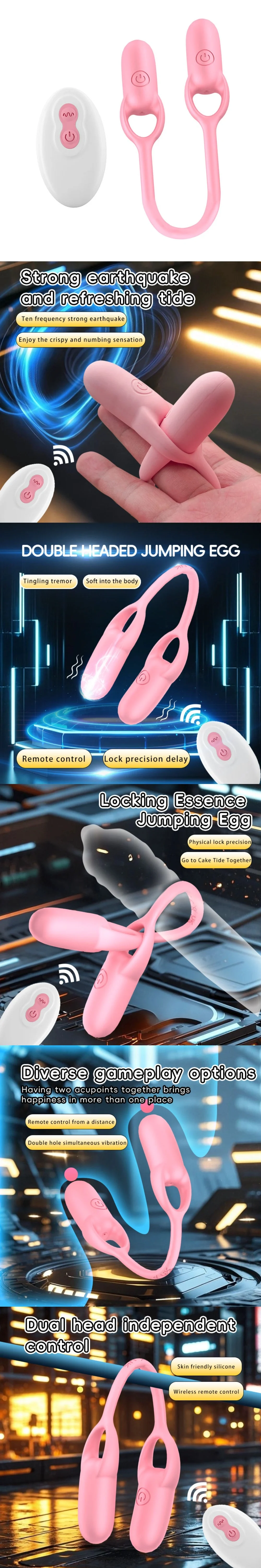 venusfun egg vibrators double head female masturbator wireless silicone cock ring g spot