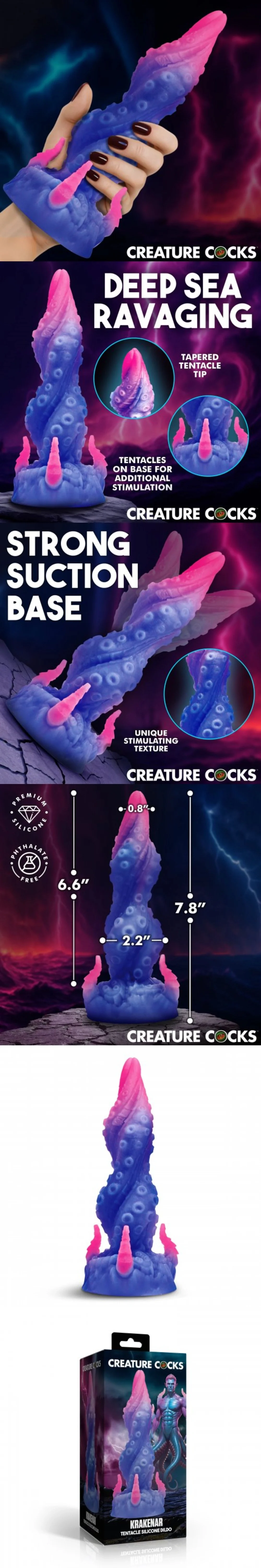 xr brands krakenar silicone tentacle dildo