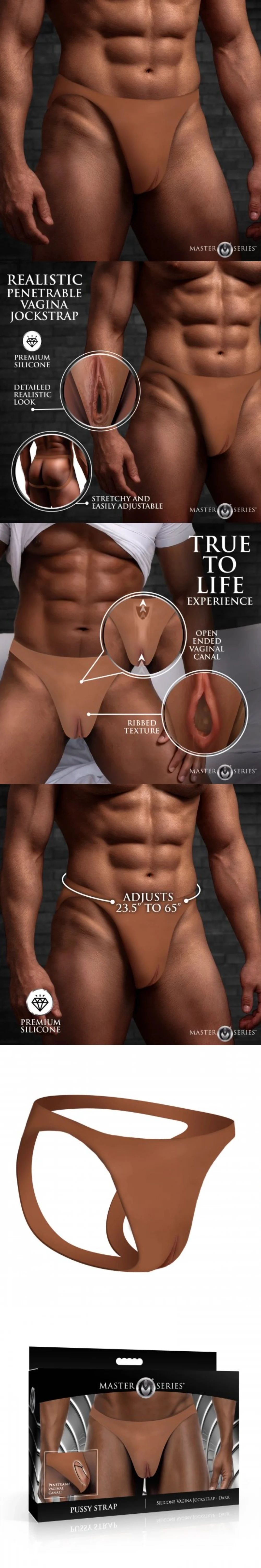 xr brands pussy strap silicone vagina jockstrap realistic wearable stretchy intimate toy for couples