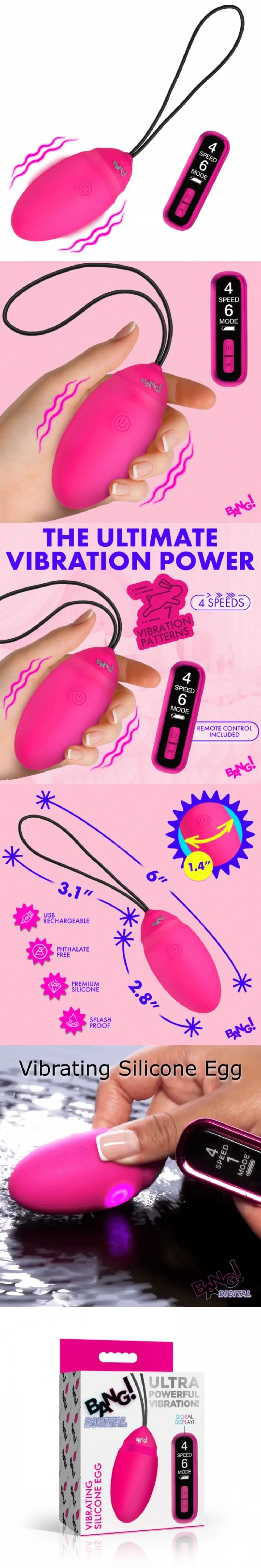 xr brands vibrating silicone egg for women with 6 mode remote control and discreet wearable design