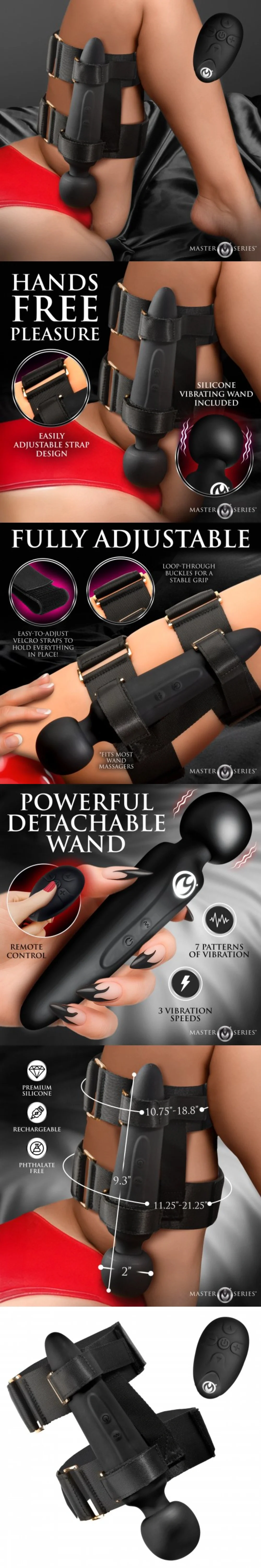 xr brands wireless thigh strap vibrator with versatile hands-free control