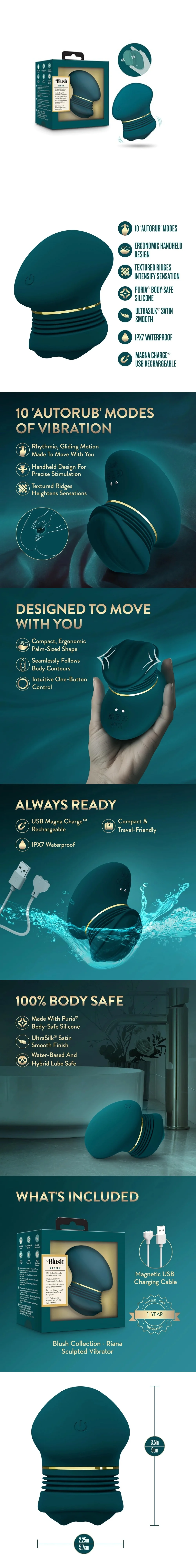 blush collection riana silicone clitoral textured ridges 10 modes palm sized women