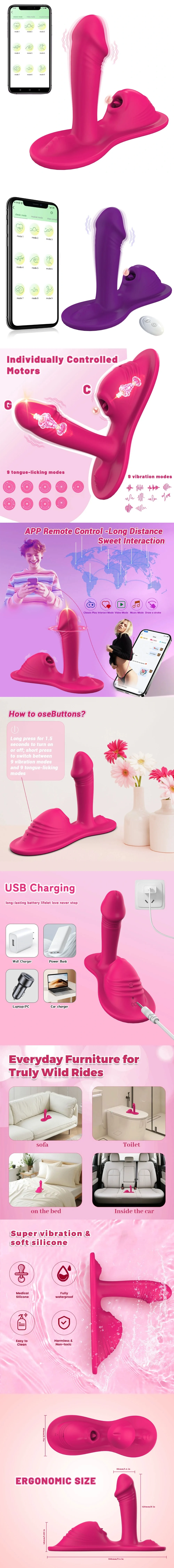 venusfun soft silicone riding dildo vibrator g spot 9 tongue licking for women