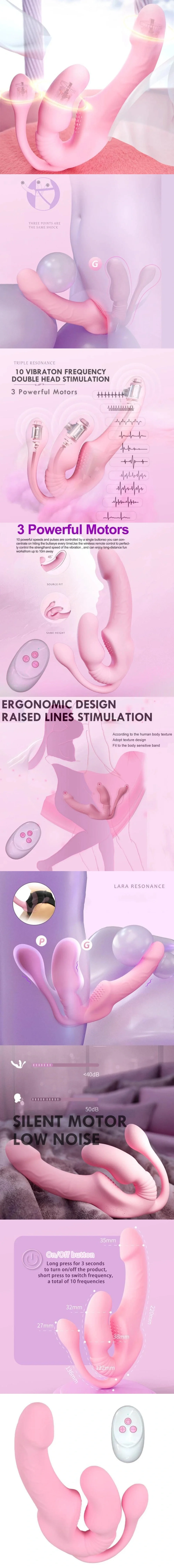 venusfun wearable dildo with tail for lesbian triple motor shock remote control 10 modes silicone