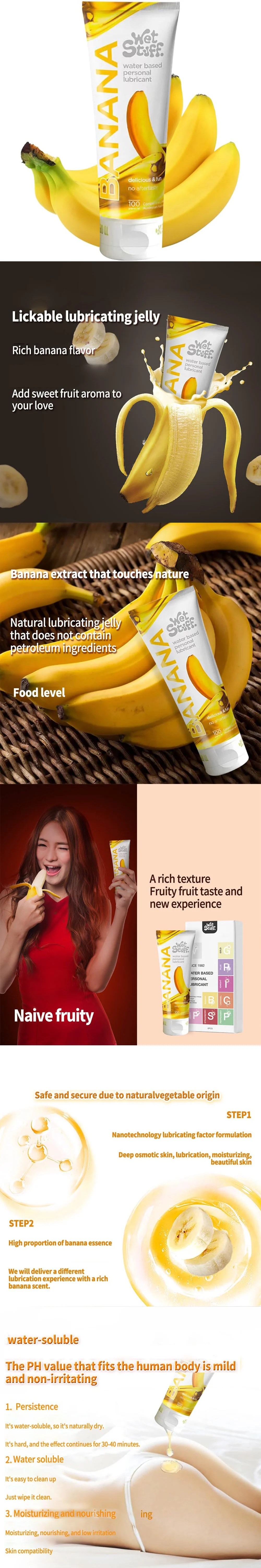 wet stuff natural banana flavored lubricant gel for women