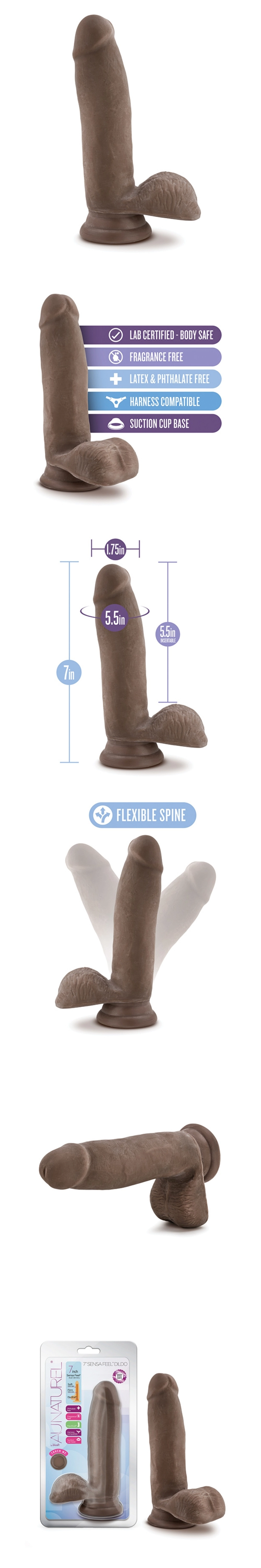 blush au naturel 7inches sensa feel dildo lifelike thick dildo