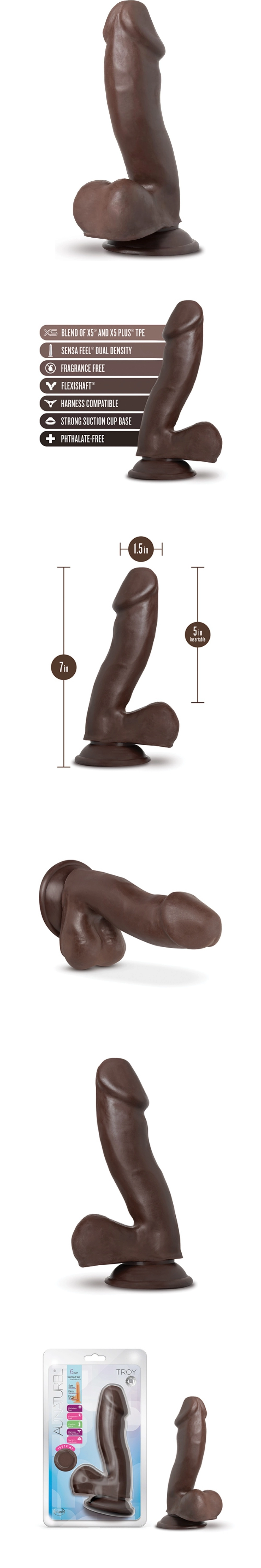 blush au naturel troy 6 inches ultra realistic dildo