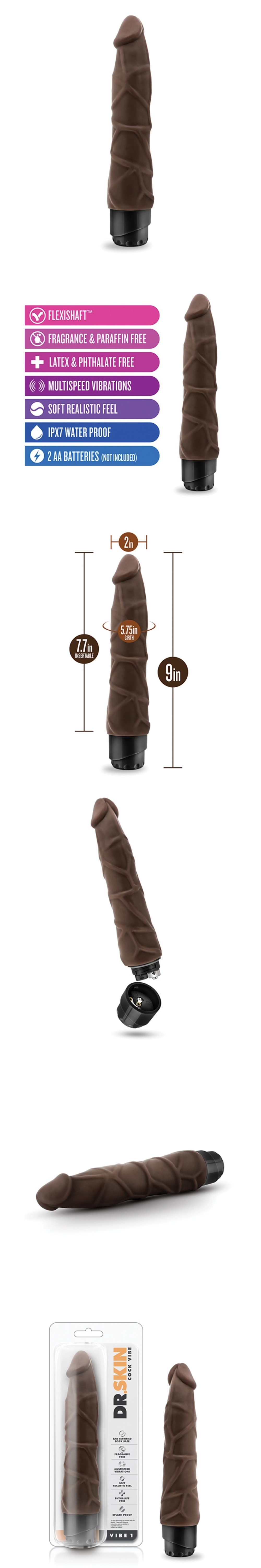 blush dr skin cock vibe 9in vibrating dildo realistic dildo with veins