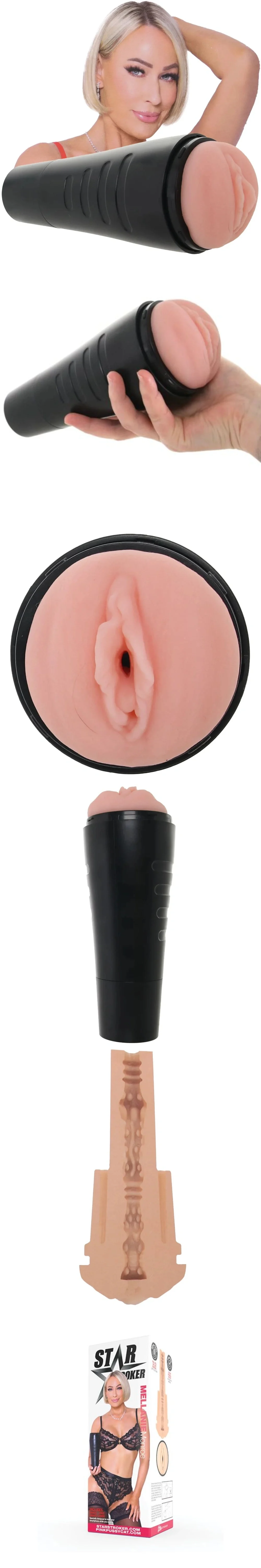 mellanie monroe pussy stroker hard case with hands free smart cover waterproof tpr male masturbator