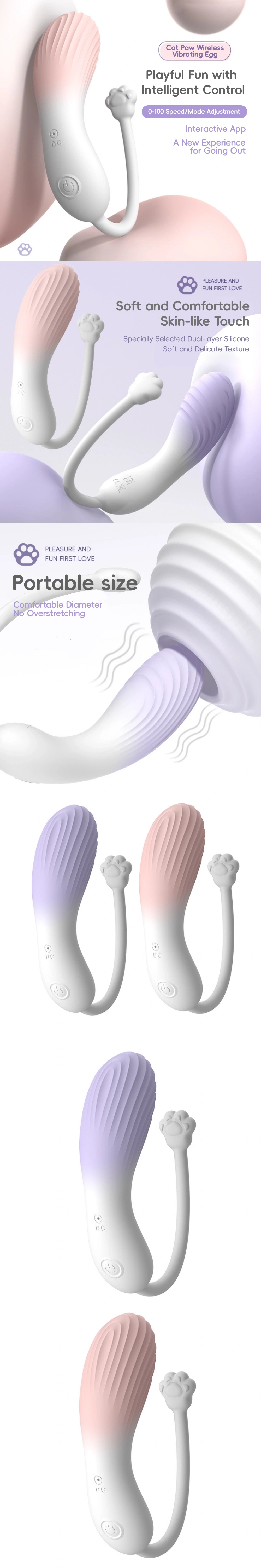 venusfun cute neko paw themed egg vibrator g-spot stim clitoris vibe