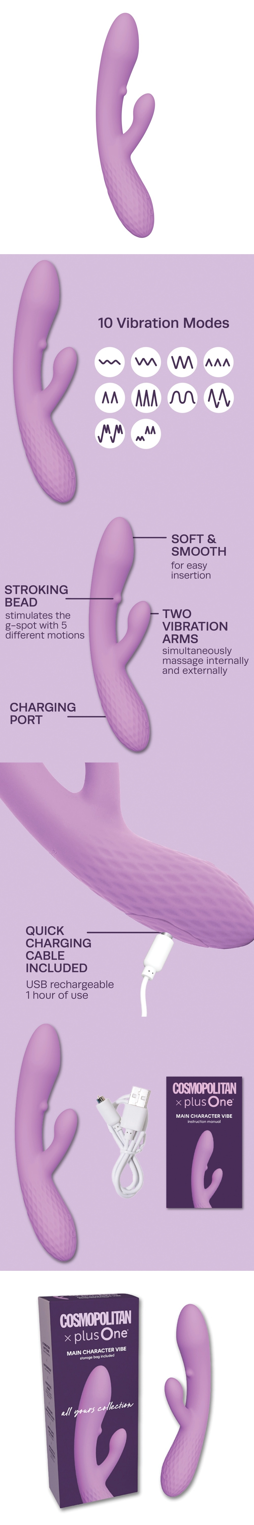 cosmopolitan x plusone main character g-spot vibrator