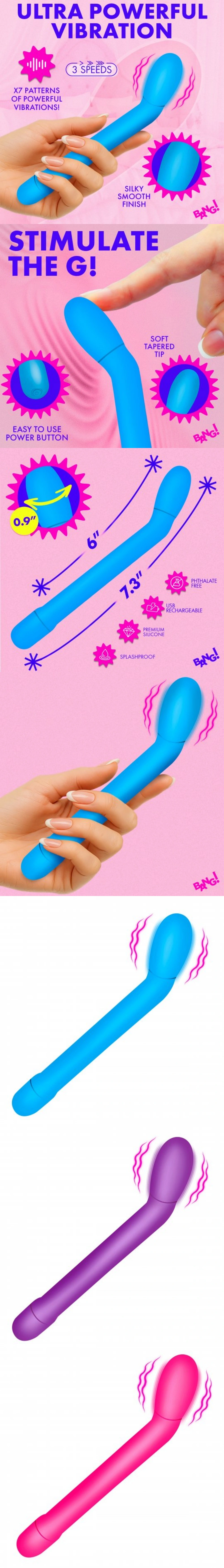 bang slim silicone g-spot vibrator vaginal massager
