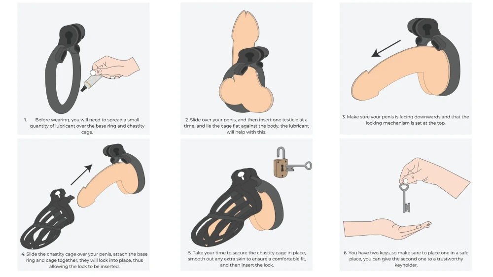 how to measure for a sissy chastity cage