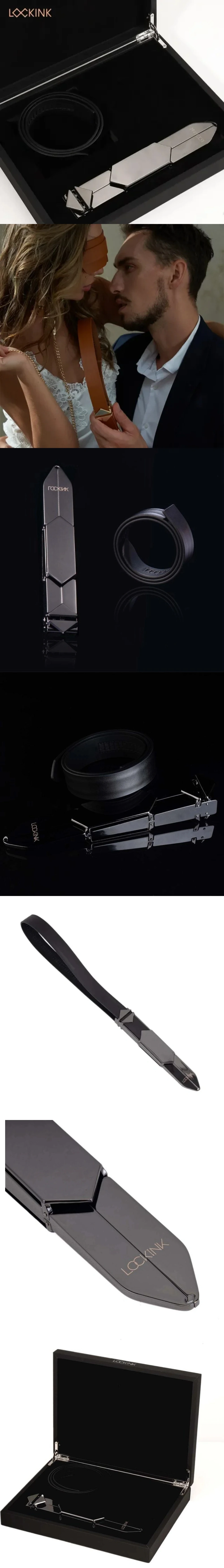 LOCKINK adjustable leather sex whips for dominant submissive bondage couples black bullhide impact play slapper