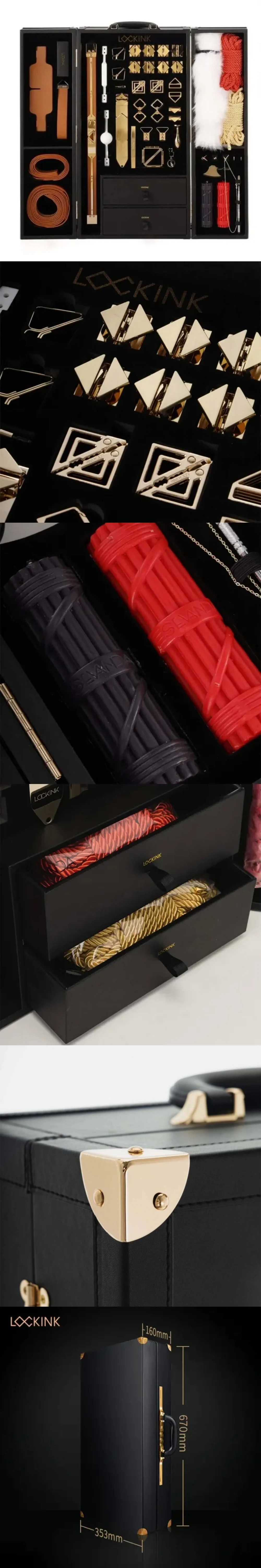 lockink luxury bdsm kit leather bondage restraint set with lockable trunk for couples