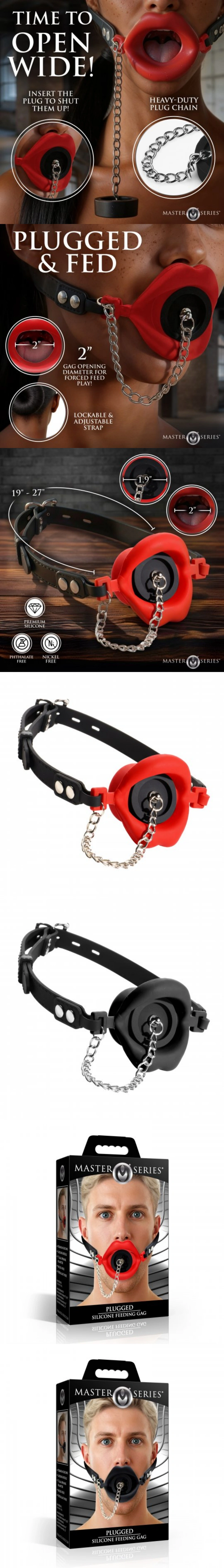 xr brands master series plugged feeding gag bdsm accessorie