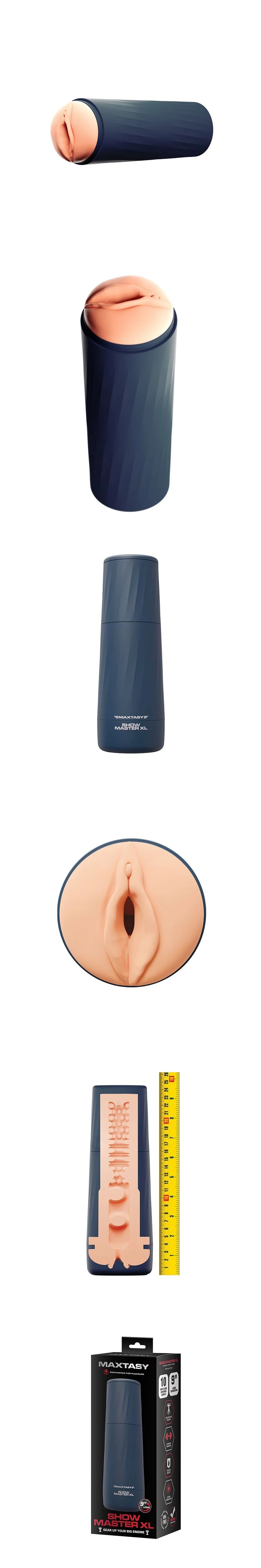 maxtasy show master realistic xl masturbation sleeve suction control 9 inch ultra-soft realistic for solo play