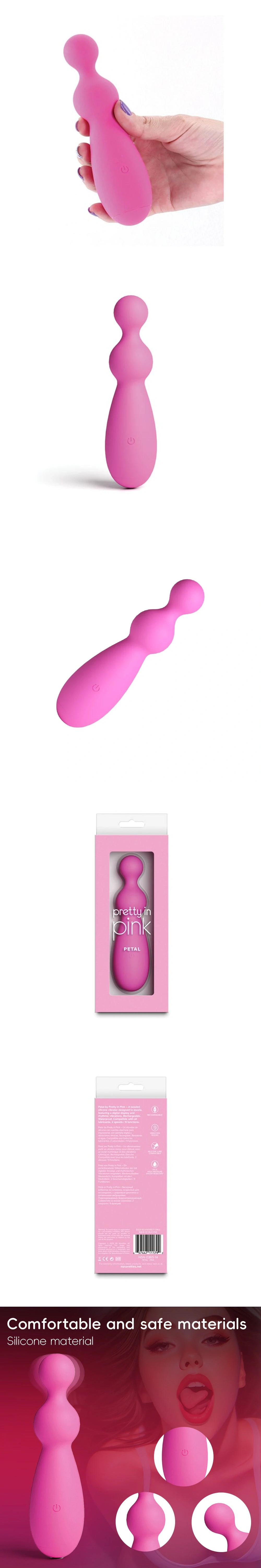 ns novelties pretty pink petal 9 modes beaded silicone vibrator double bulb internal stimulator