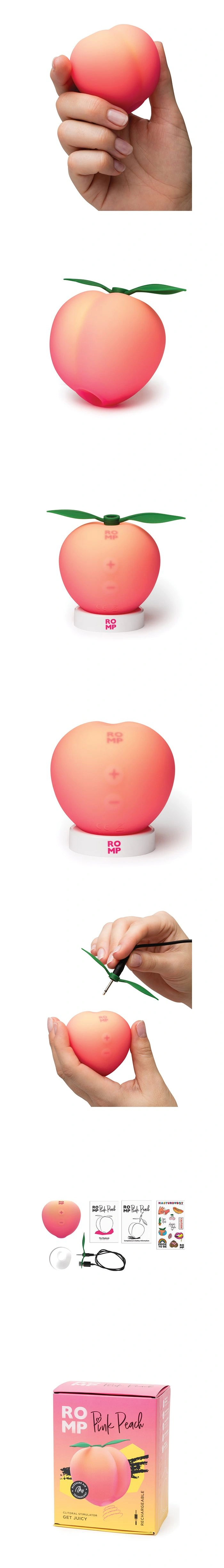 romp pink peach pleasure air clitoral vibrator silicone waterproof clit toy with 14 modes for women