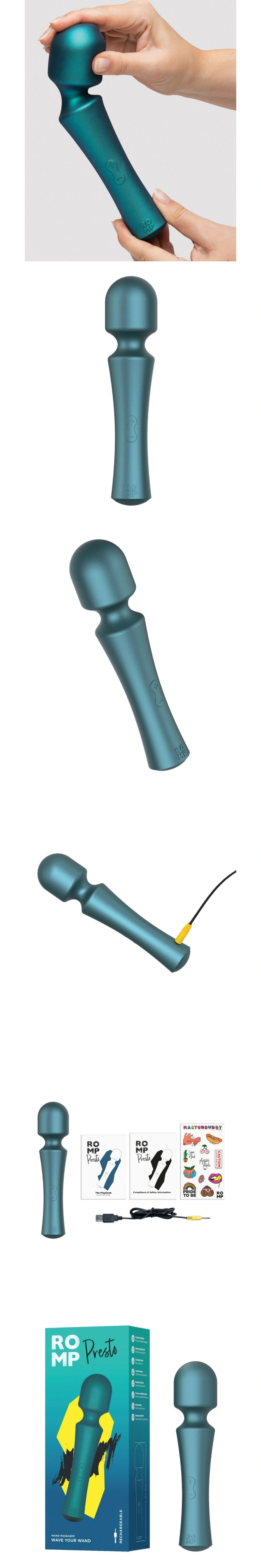 romp presto wand clitoris vibrator silicone compact wand massager