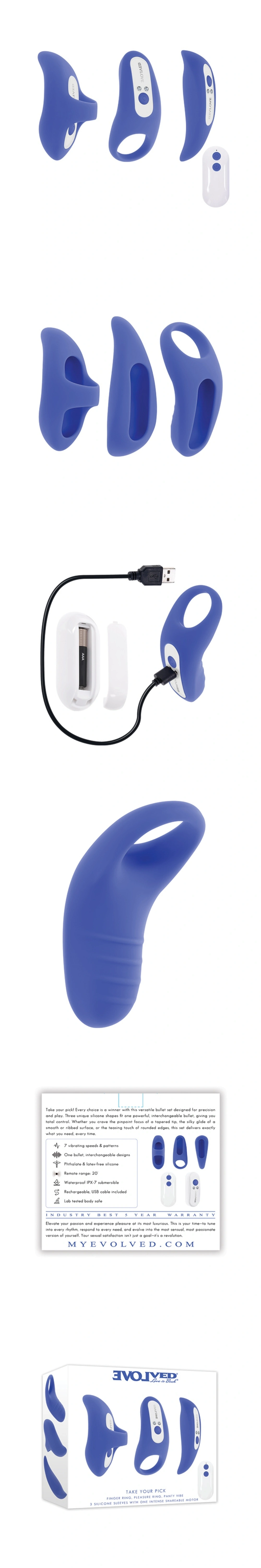 evolved novelties take your pick bullet vibrator 3pcs set