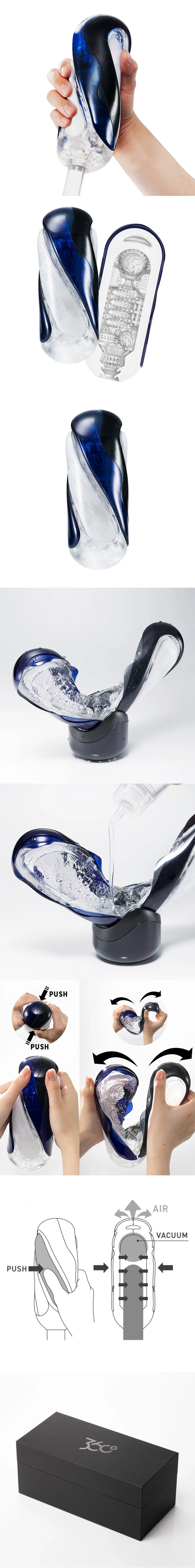 tenga flip 360 midnight male masturbation cup textured stroker with helical internal design