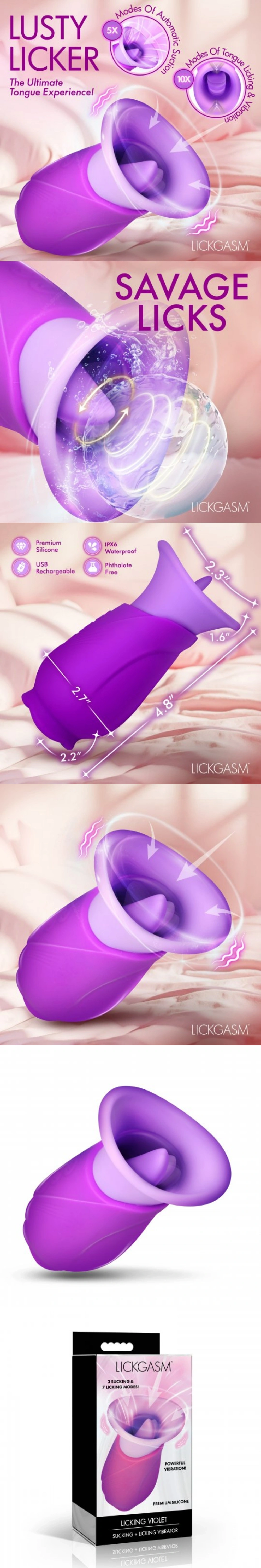 lickgasm tongue licking sucking clitoris vibrator pussy massager