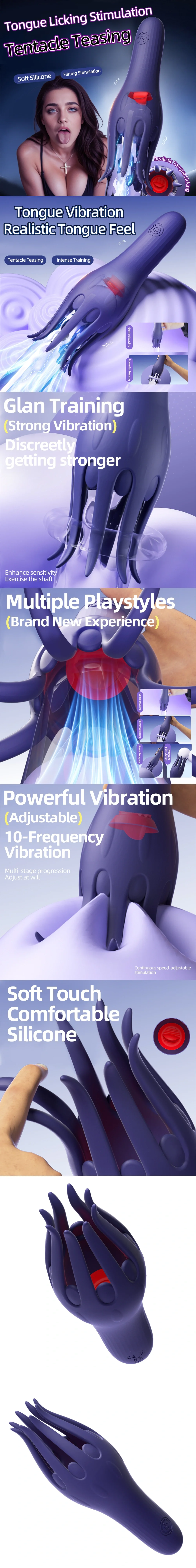 venusfun licking tongue male masturbator electric dual stimulator silicone penis trainer for realistic oral style