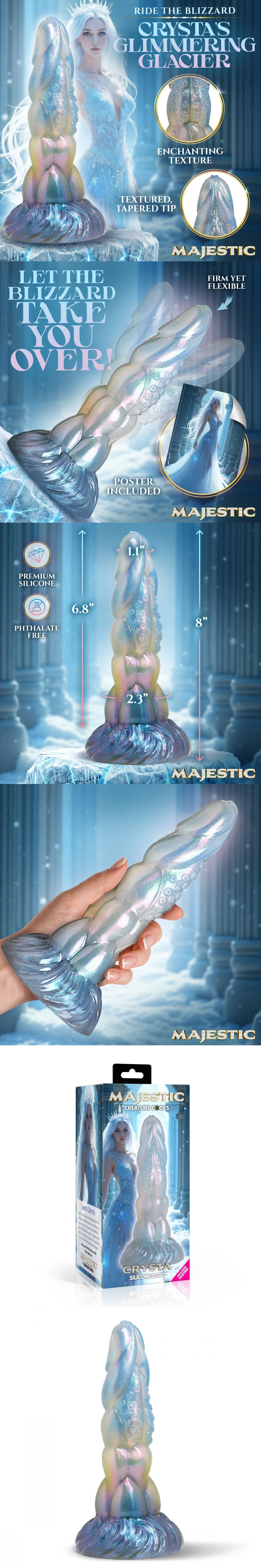 xr brands crysta silicone thick dildo majestic large cock