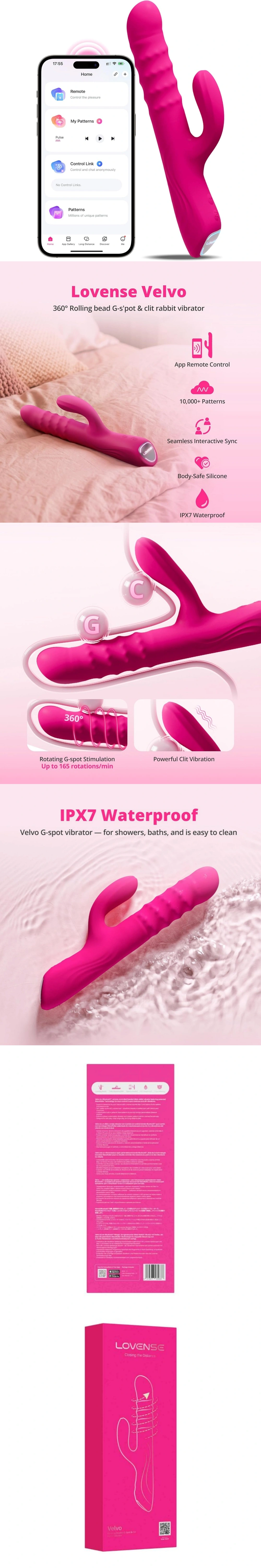 lovense velvo clitoris gspot rabbit vibrator long distance sex toy
