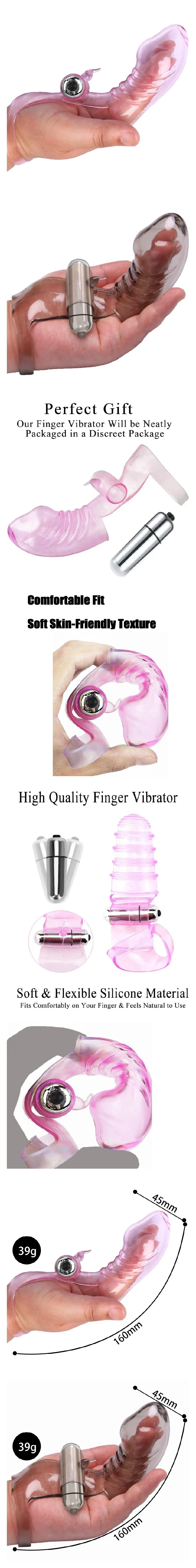 Venusfun finger vibrator sleeve with soft PVC material and bullet vibration for clitoral