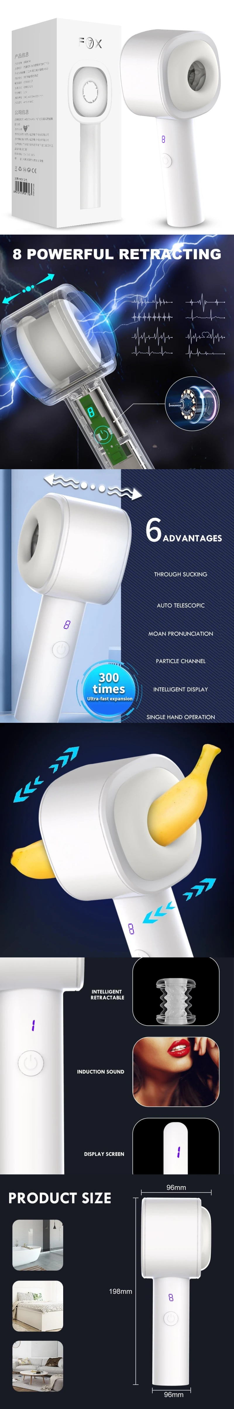 venusfun m60 male masturbator dual sleeve automatic thrusting vibrating hands free sex machine silicone automatic stroker for men