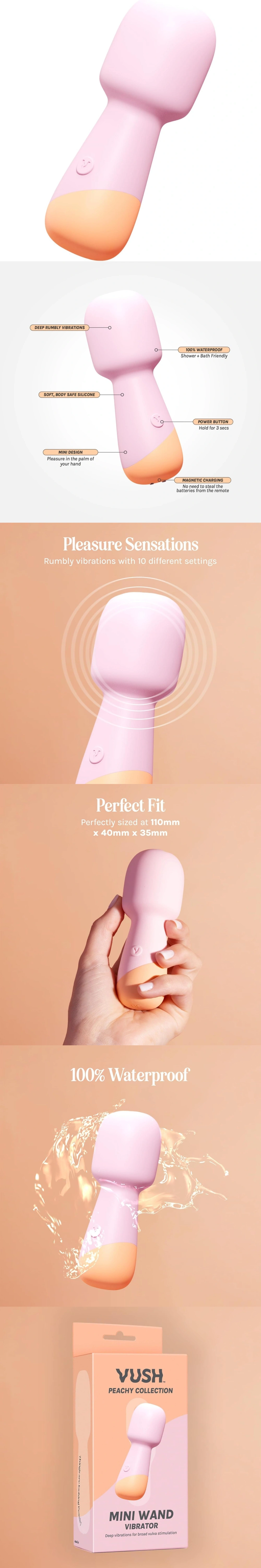 vush peachy mini wand clitoris vibrator beginner friendly