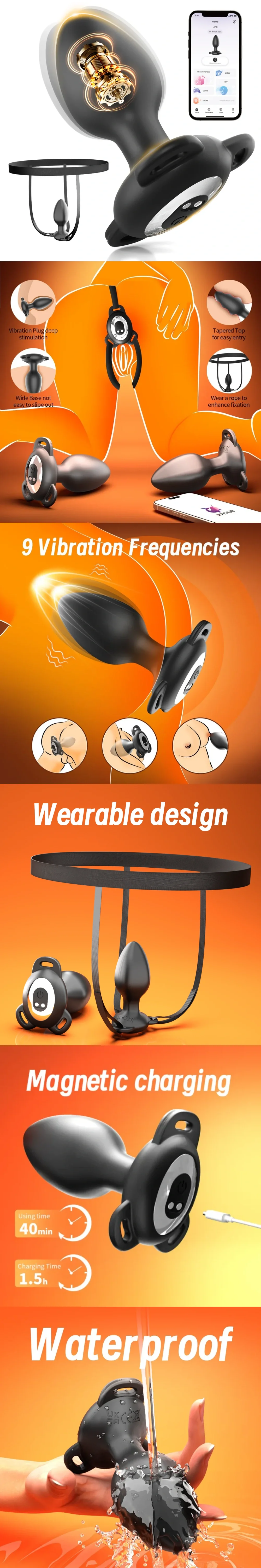 venusfun app controlled wearable butt plug men women