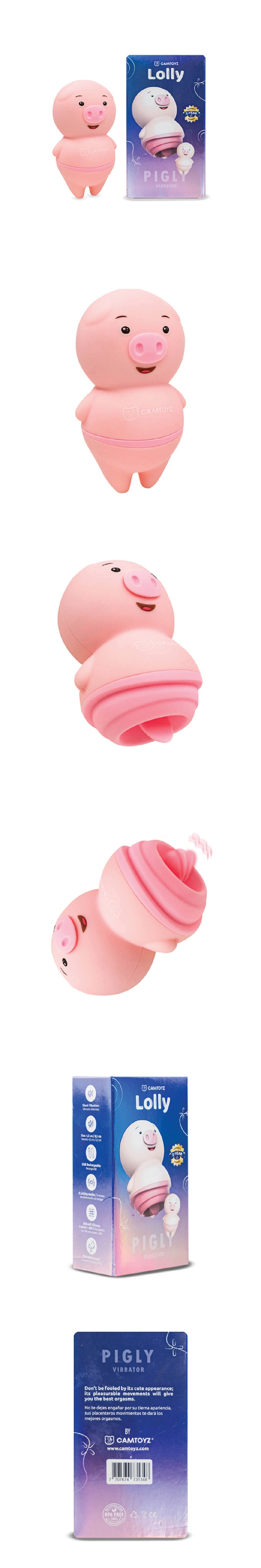 camtoyz pigly clitoral stimulator flexible tongue licking and sucking vibrator for women with waterproof silicone design