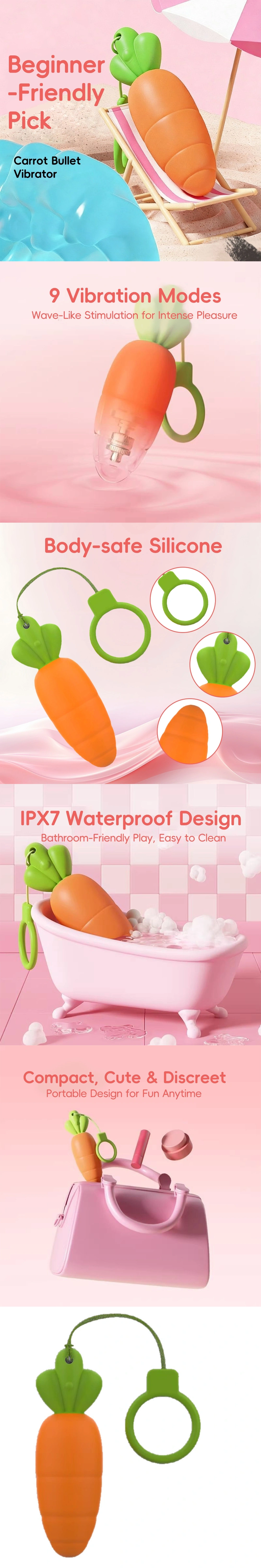 tryfun cute carrot themed clitoral vibrator egg vibrator