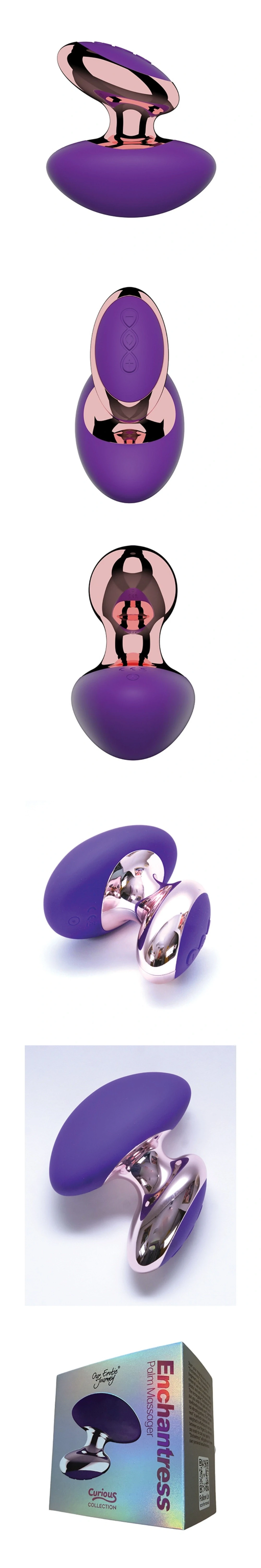 curious enchantress palm massager 10 modes clitoral vibrator for women silicone rechargeable finger vibrator