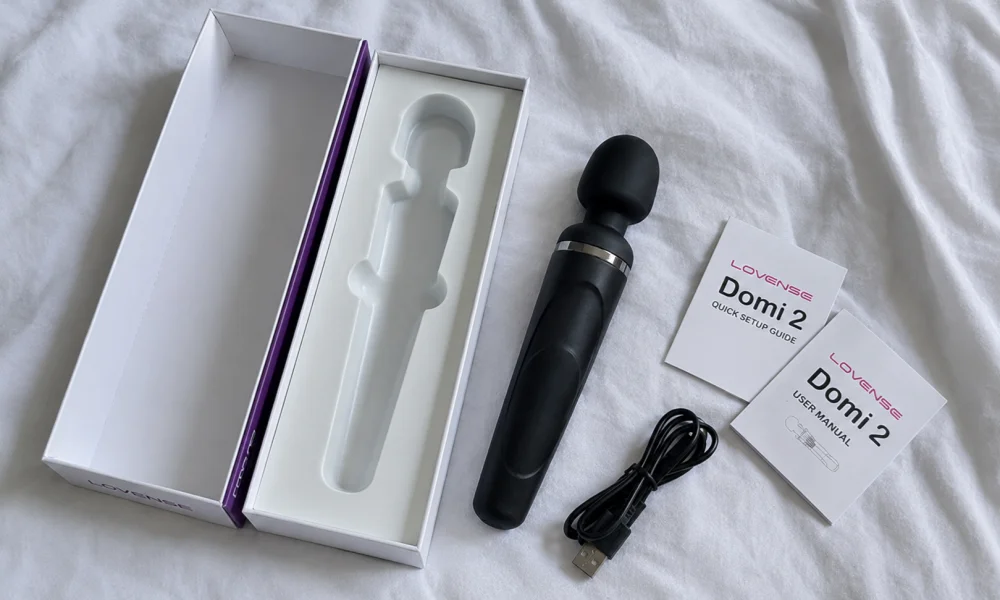 lovense domi 2 wand vibrator body-safe silicone 9.21 x 1.74 inches black long battery life lovense domi 2 wand vibrator body-safe silicone 9.21 x 1.74 inches black long battery life