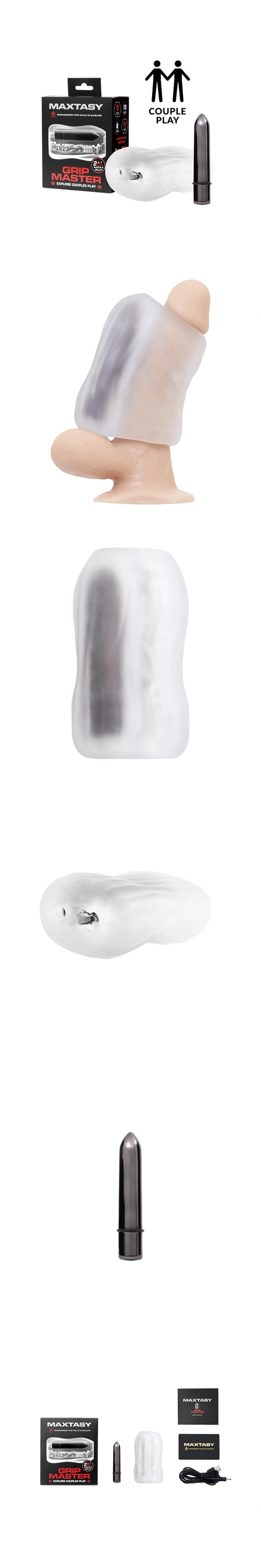maxtasy grip master sleeve bullet penis sleeve for couples