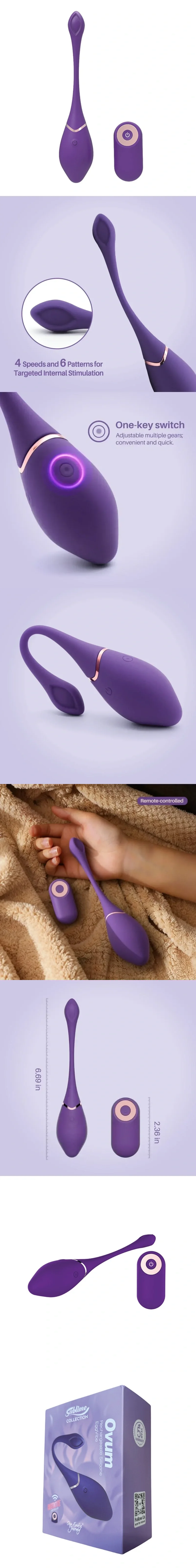 our erotic journey sublime ovum remote control silicone egg vibrator 10 modes purple female vibrator
