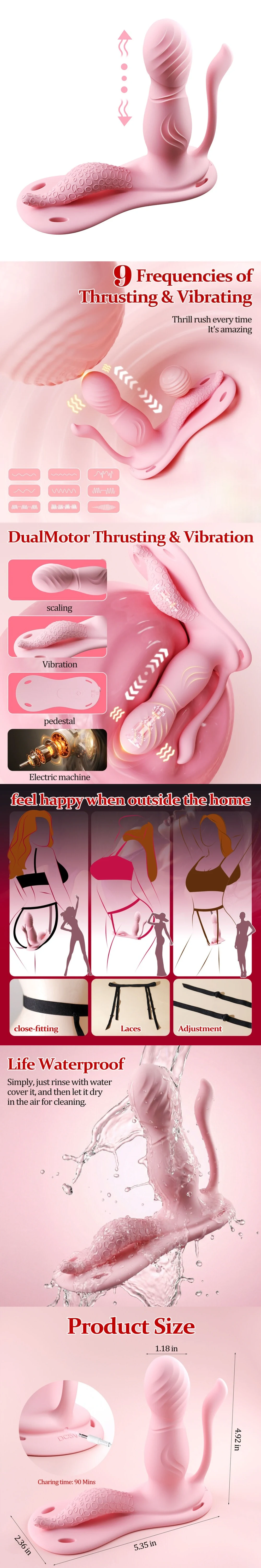 venusfun remote control wearable seat cushion egg vibrator 9 modes hands free female
