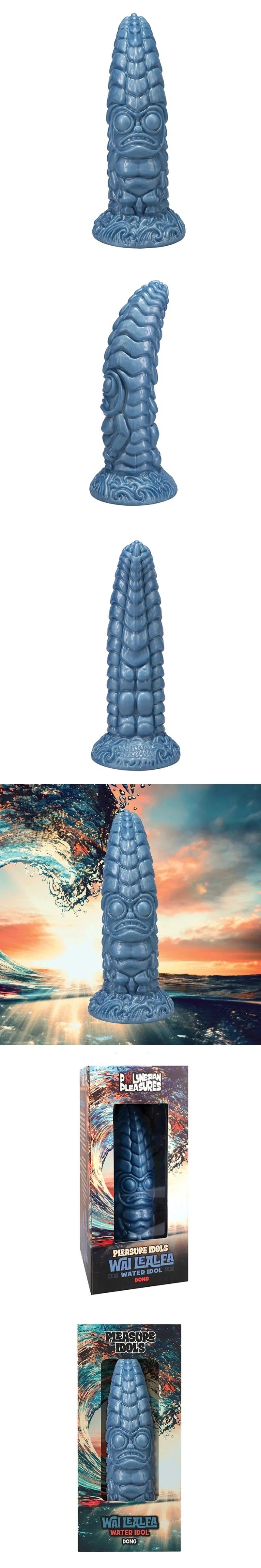 doc johnson polynesian pleasures wai lealea water idol ocean blue silicone dildo 8.25 inch