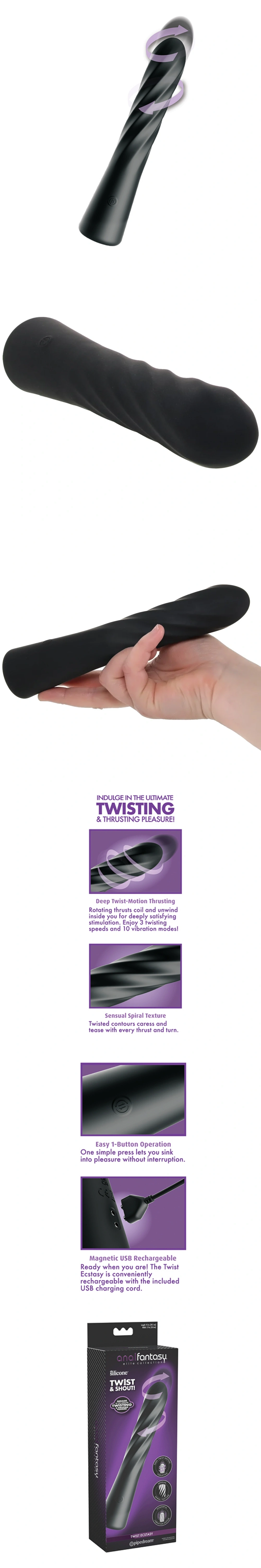 pipedream anal fantasy elite twist ecstasy anal vibrator