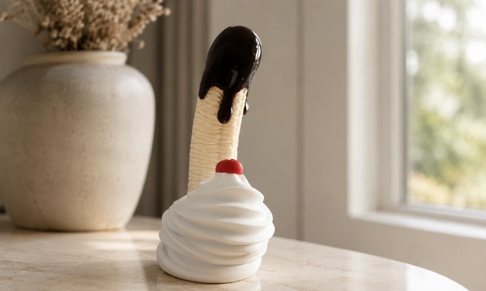 chocolate dipped banana split premium silicone dildo