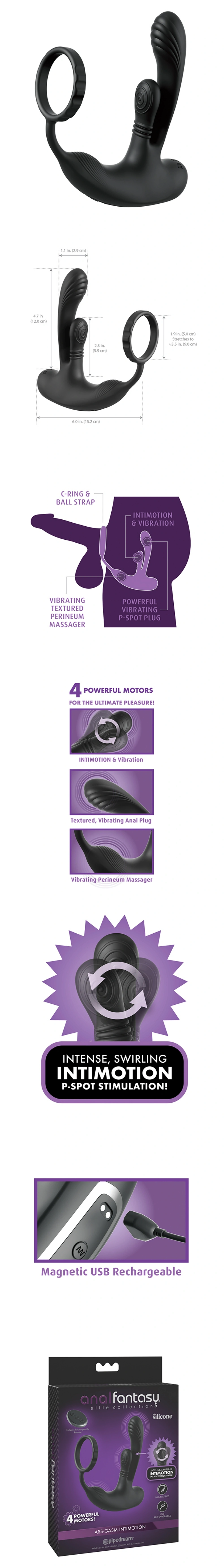pipedream anal fantasy elite ass gasm intimotion cock ring prostate massager