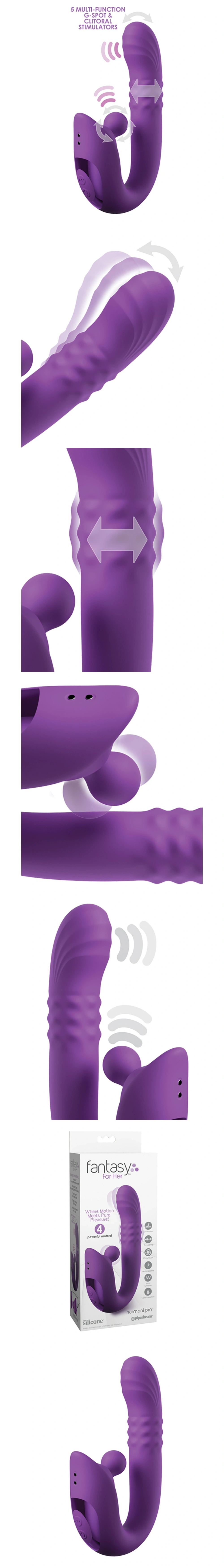 pipedream fantasy for her harmoni pro g-spot clitoris vibrator
