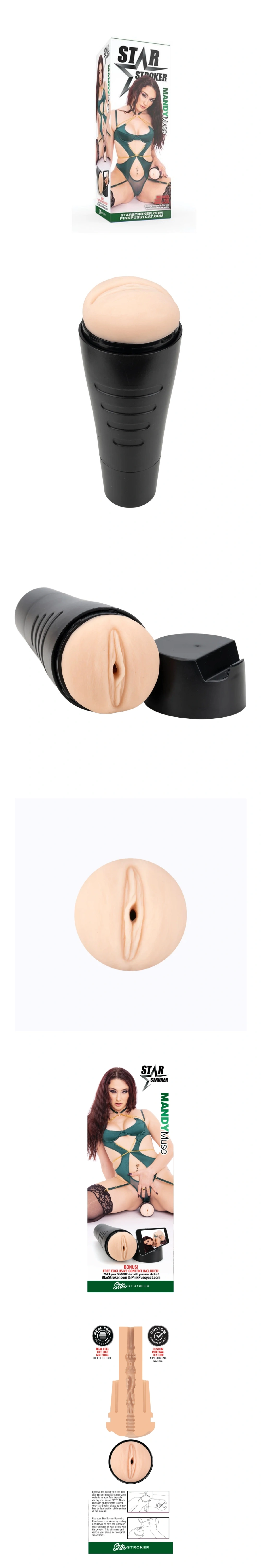 pornstar signature series mandy muse pussy stroker hard case male masturbator with smart cover phone holder